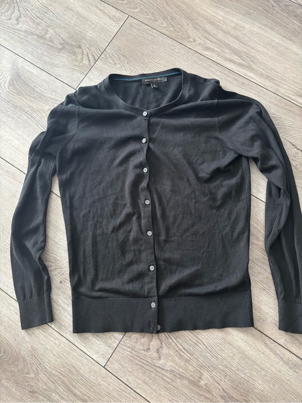 Banana Republic Black Button-Down Lightweight Cardigan